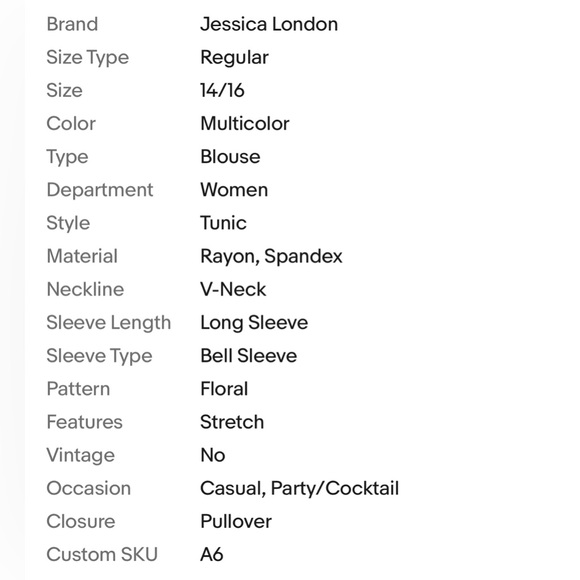 Jessica London Womens Wrap Blouse Size 14/16 Multicolor Floral Stretch Top - Picture 6 of 6